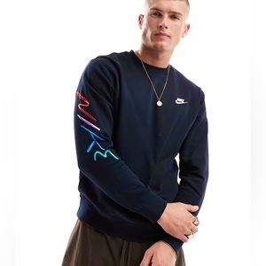 NEW * Nike Club x Slogan Sweatshirt in Black